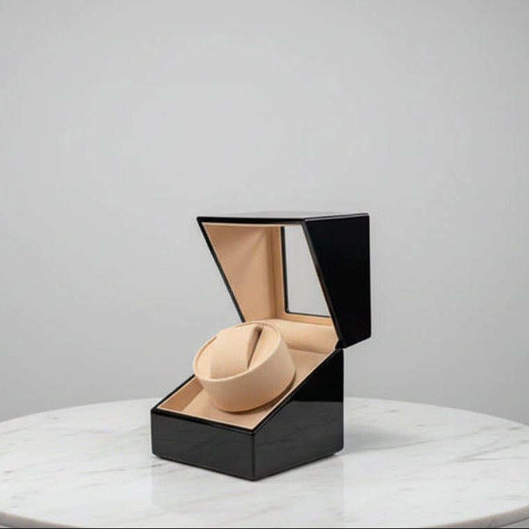 Watch Winder WOOD Black/Cream